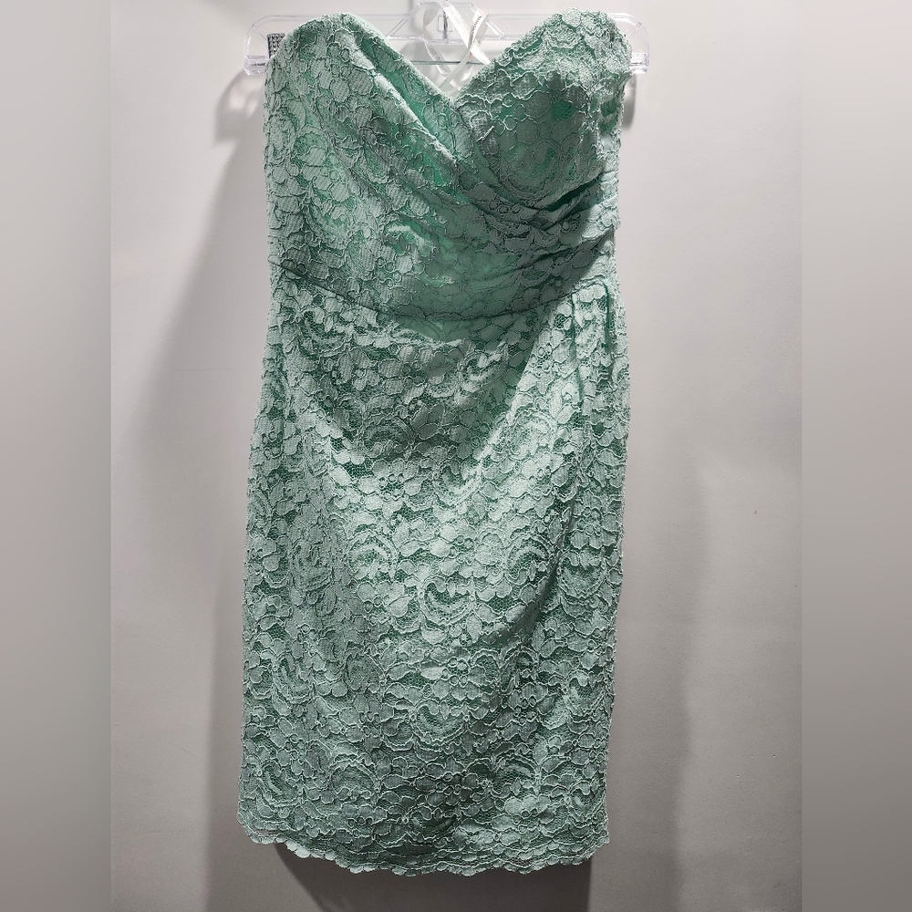 David's Bridal Teal Lace Dress